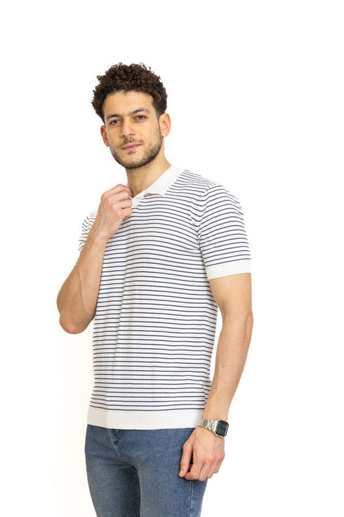 White F - S.Knit Polo T-shirt - Khotwh